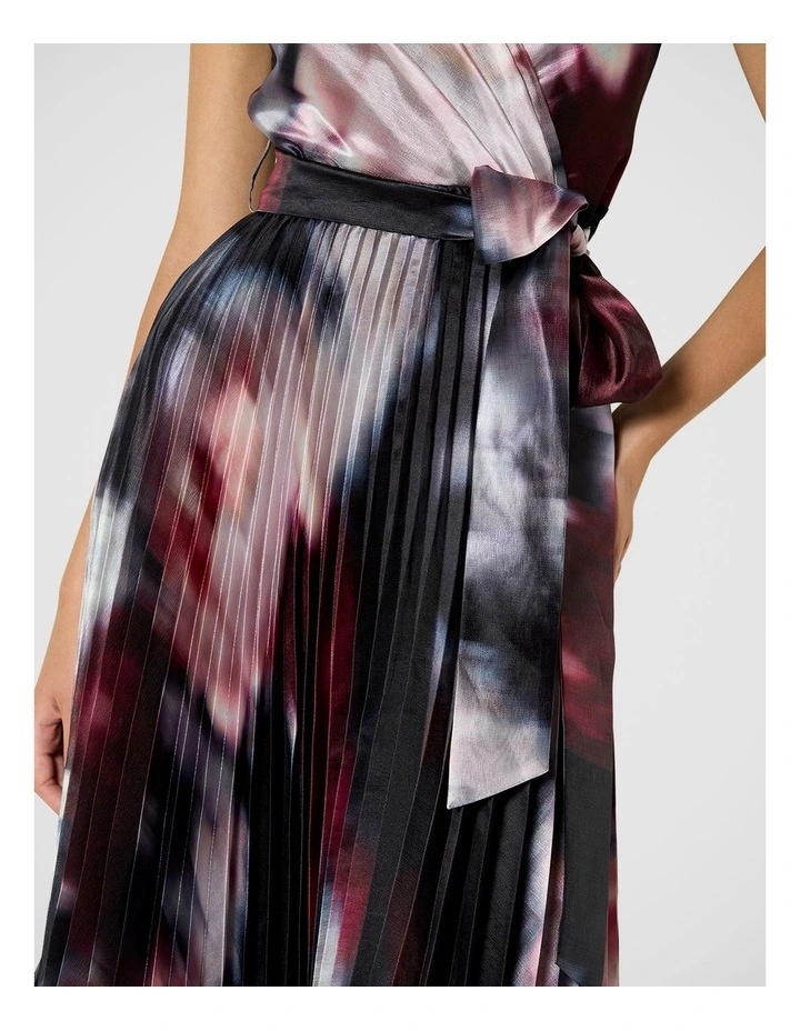 Ange Printed Pleat Cocktail Dress image 4