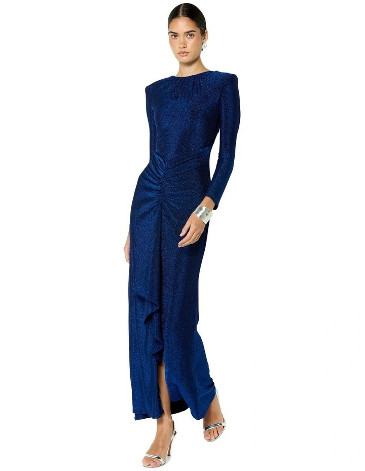 Dion Metallic Gown in Cobalt image 3