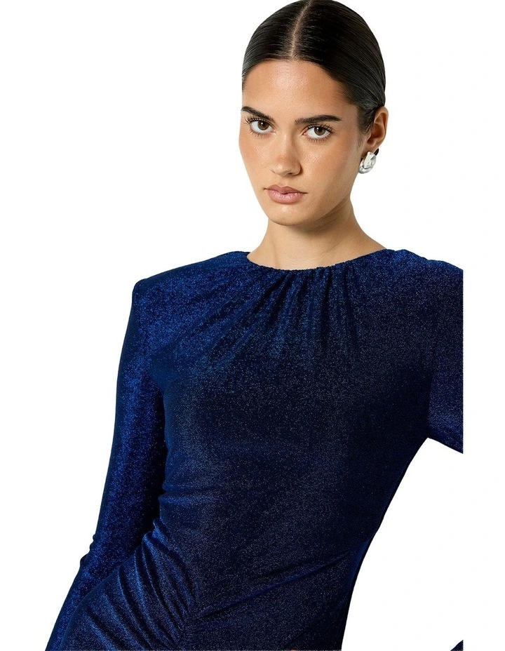 Dion Metallic Gown in Cobalt image 4