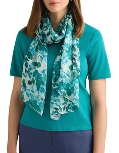 Aurinda Silk Scarf in Teal