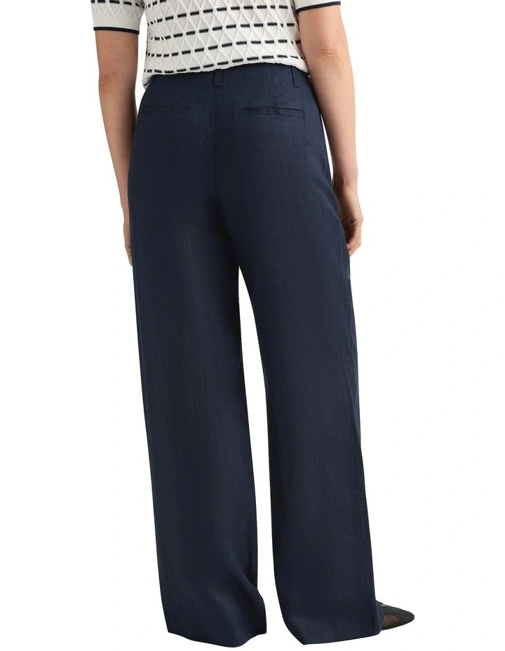 Imogen Linen Wide Leg Pant in Navy image 4