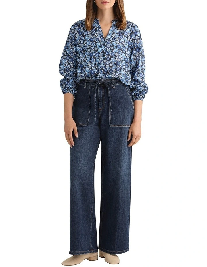 Immare Wide Leg Jean in Blue Denim Wash image 1