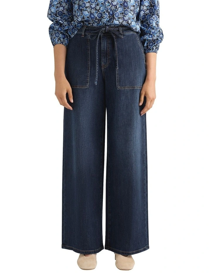Immare Wide Leg Jean in Blue Denim Wash image 2