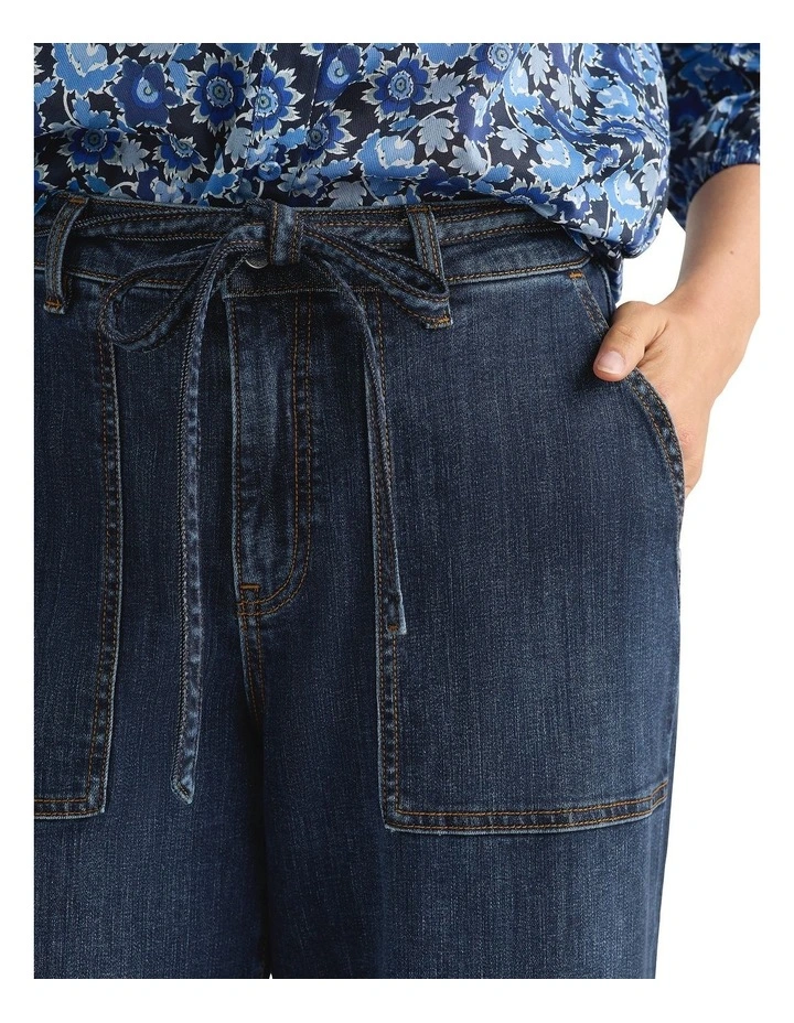Immare Wide Leg Jean in Blue Denim Wash image 3