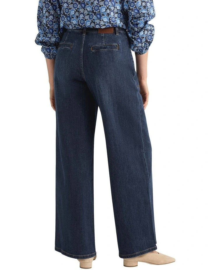 Immare Wide Leg Jean in Blue Denim Wash image 4