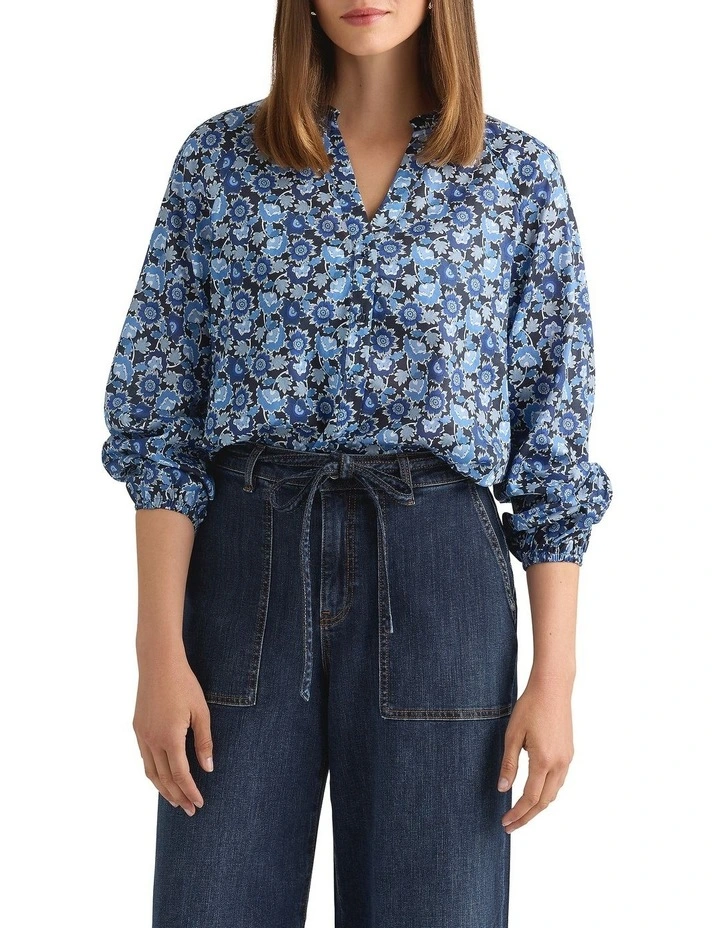 Annabelle Cotton Blouse in Navy Multi image 2