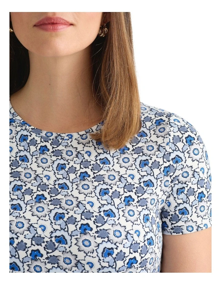 Annabelle Bamboo Tee in White Multi image 3