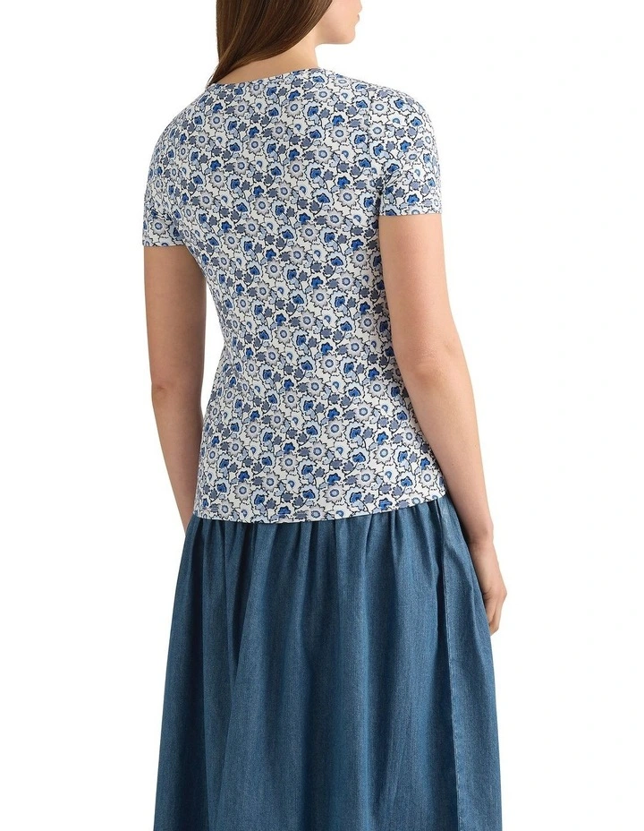 Annabelle Bamboo Tee in White Multi image 4
