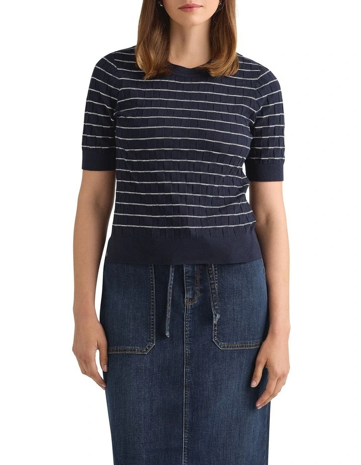 Eliora Cotton Knit in Navy image 2