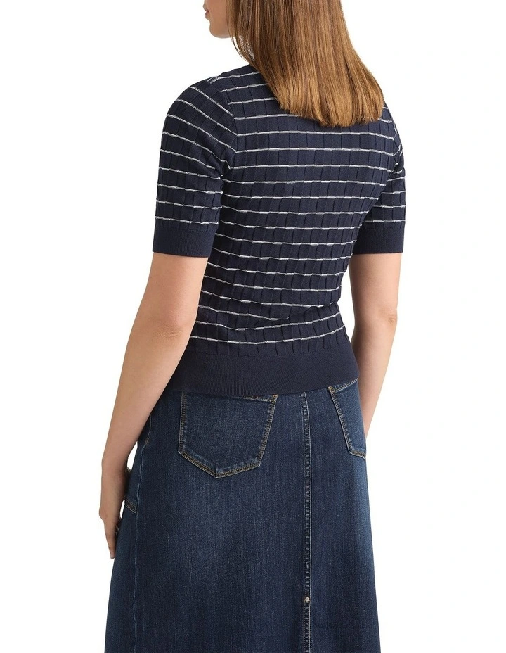 Eliora Cotton Knit in Navy image 4