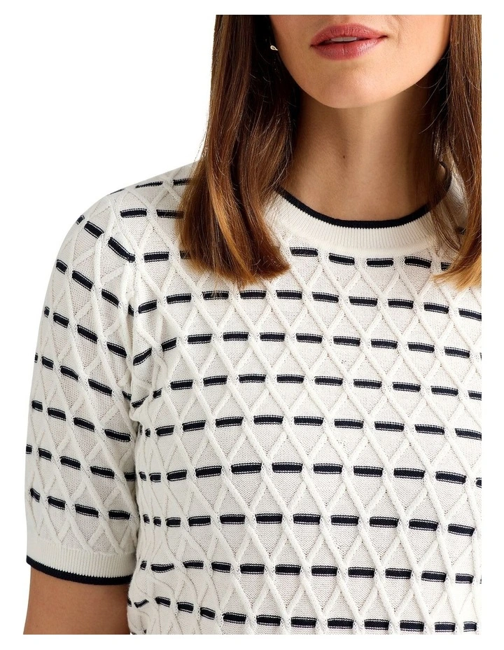 Decora Cable Knit in Ivory Multi image 3