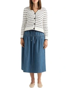 Decora Cable Knit Cardgian in Ivory Multi