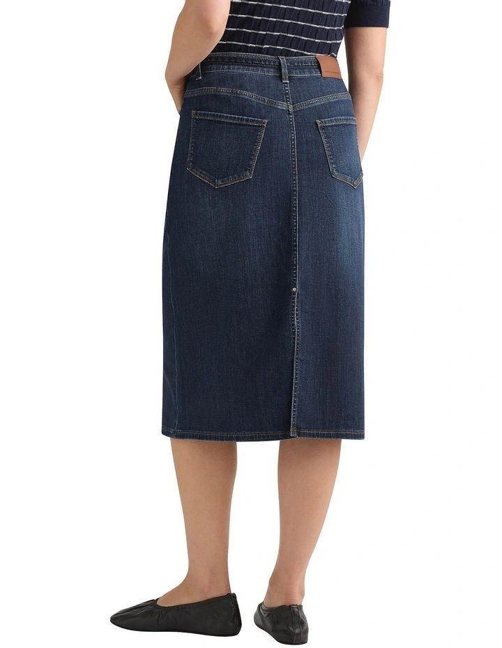 Immare Denim Pencil Skirt in Blue Denim Wash image 4