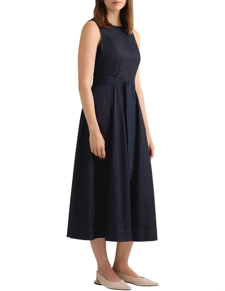 Willa Chambray Dress in Dark Indigo image 3