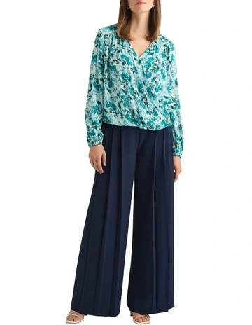 Florence Wide Leg Pant in Navy