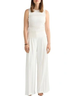Florence Wide Leg Pant in Ivory