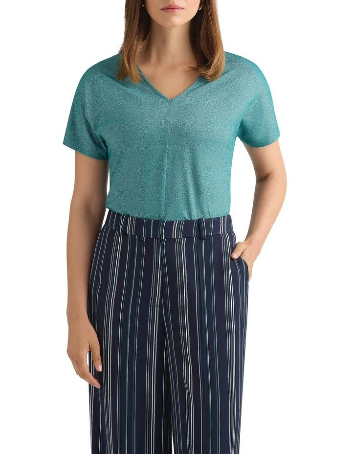 Duffy Sparkle Tee in Teal image 2