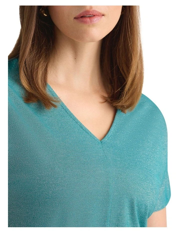 Duffy Sparkle Tee in Teal image 3
