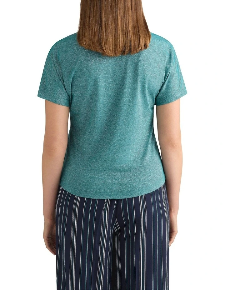 Duffy Sparkle Tee in Teal image 4
