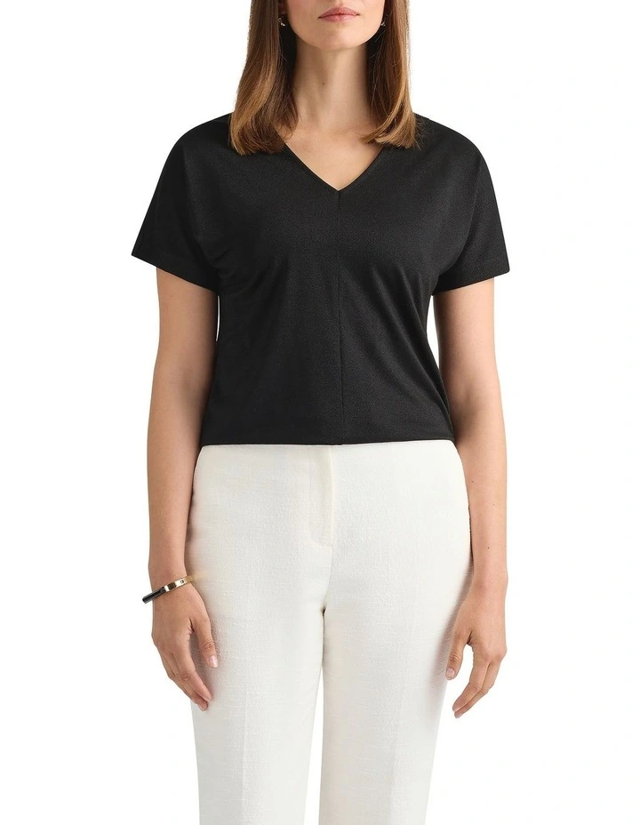 Duffy Sparkle Tee in Black image 2