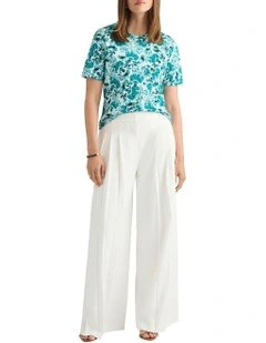 Aurinda Cotton Tee in Teal Multi