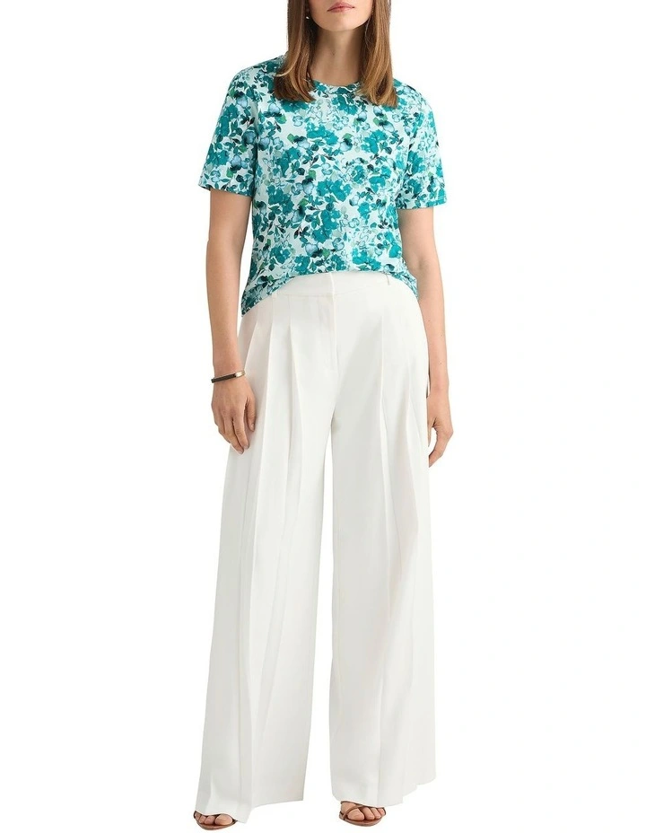 Aurinda Cotton Tee in Teal Multi image 1