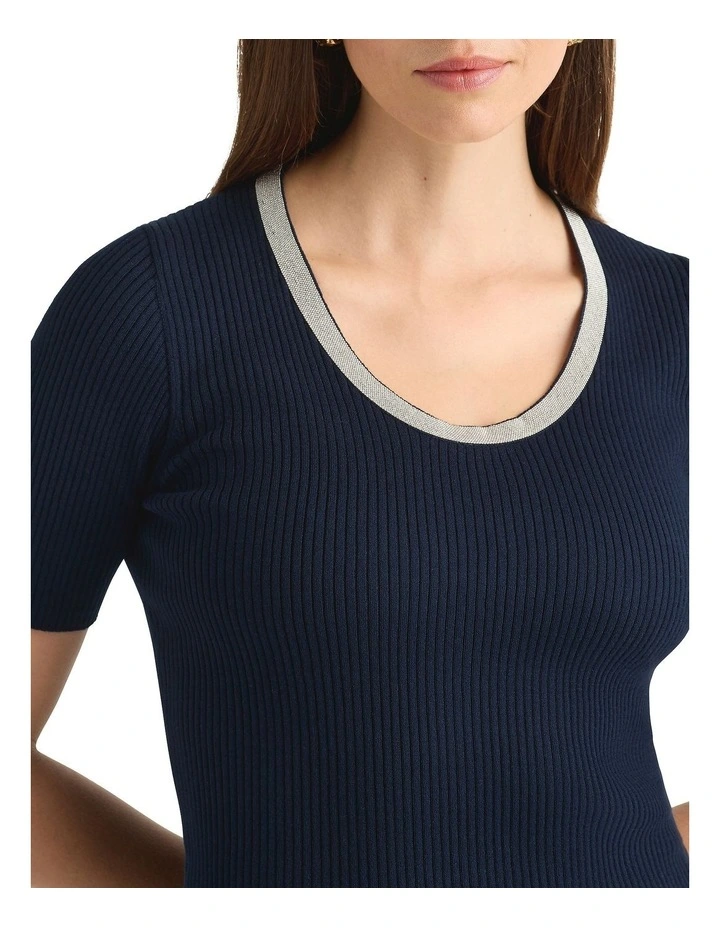 Harlan Knit Tee in Navy image 3