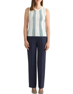 Devereaux Knit Tank in Teal Stripe