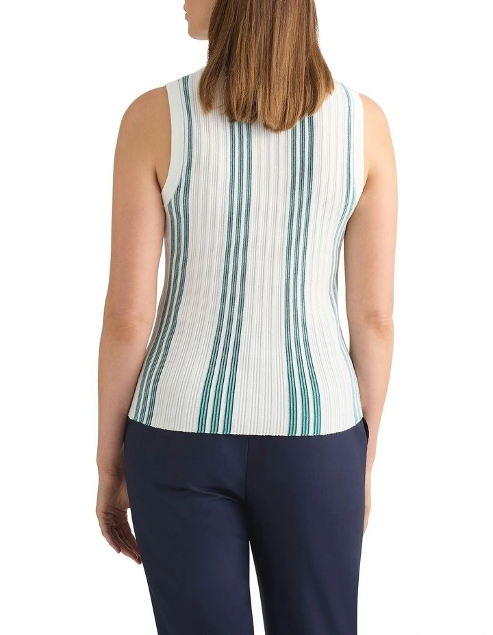 Devereaux Knit Tank in Teal Stripe image 4