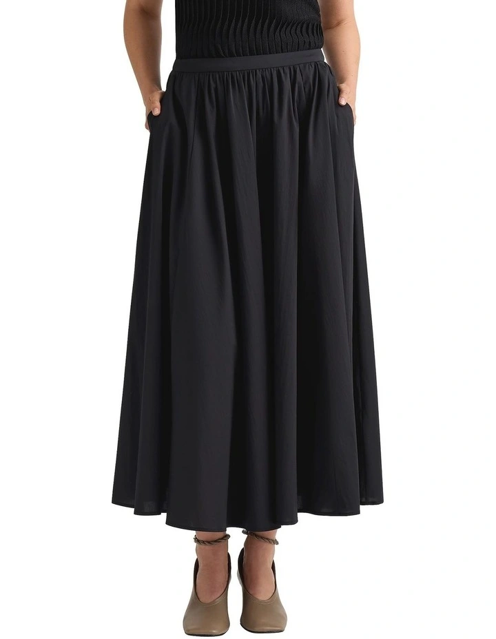 Paloma Cotton Skirt in Black image 2