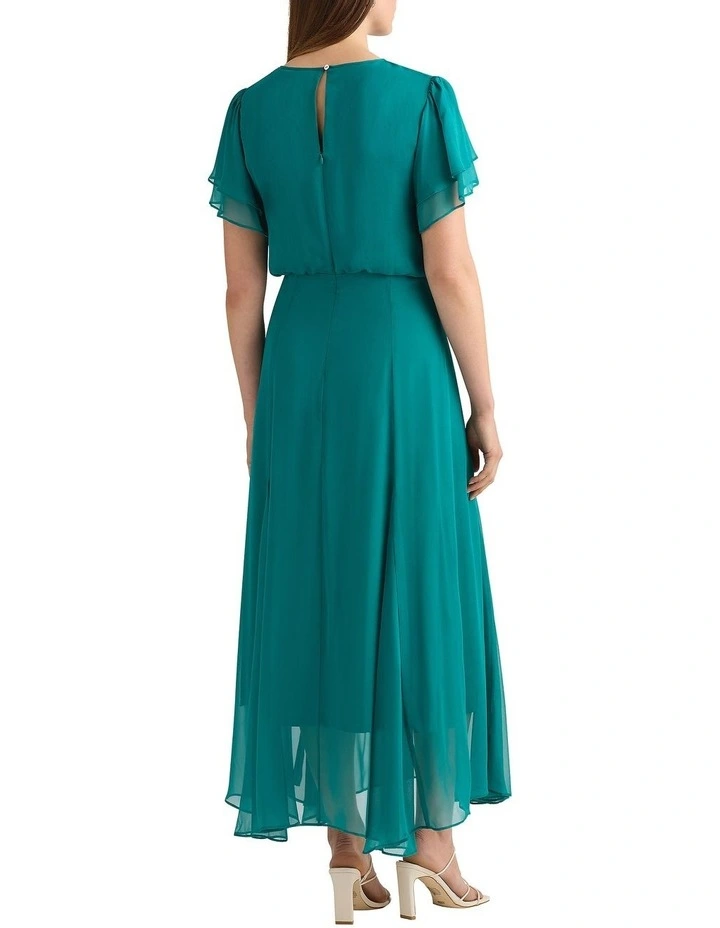 Portia Silk Dress in Teal image 4
