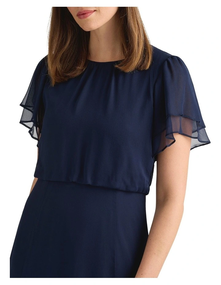 Portia Silk Dress in Navy image 2