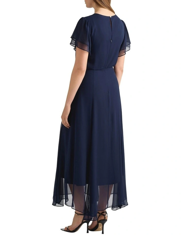 Portia Silk Dress in Navy image 4