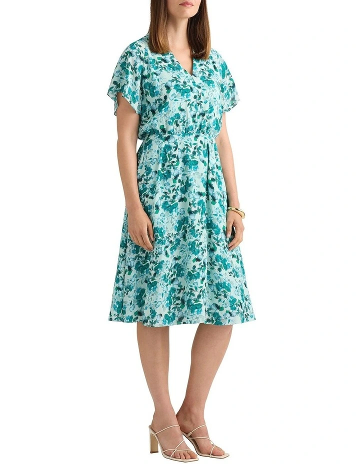 Aurinda Viscose Dress in Teal Multi image 2
