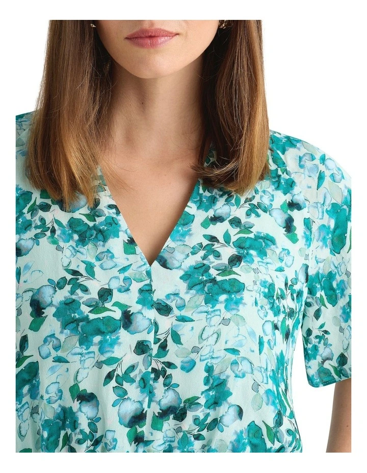 Aurinda Viscose Dress in Teal Multi image 3