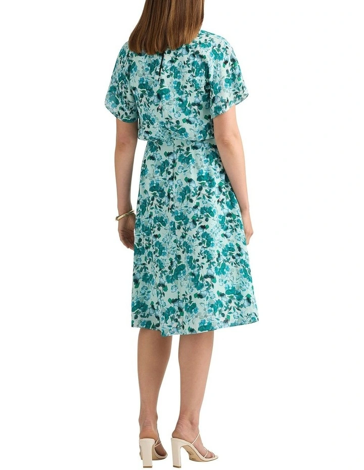 Aurinda Viscose Dress in Teal Multi image 4