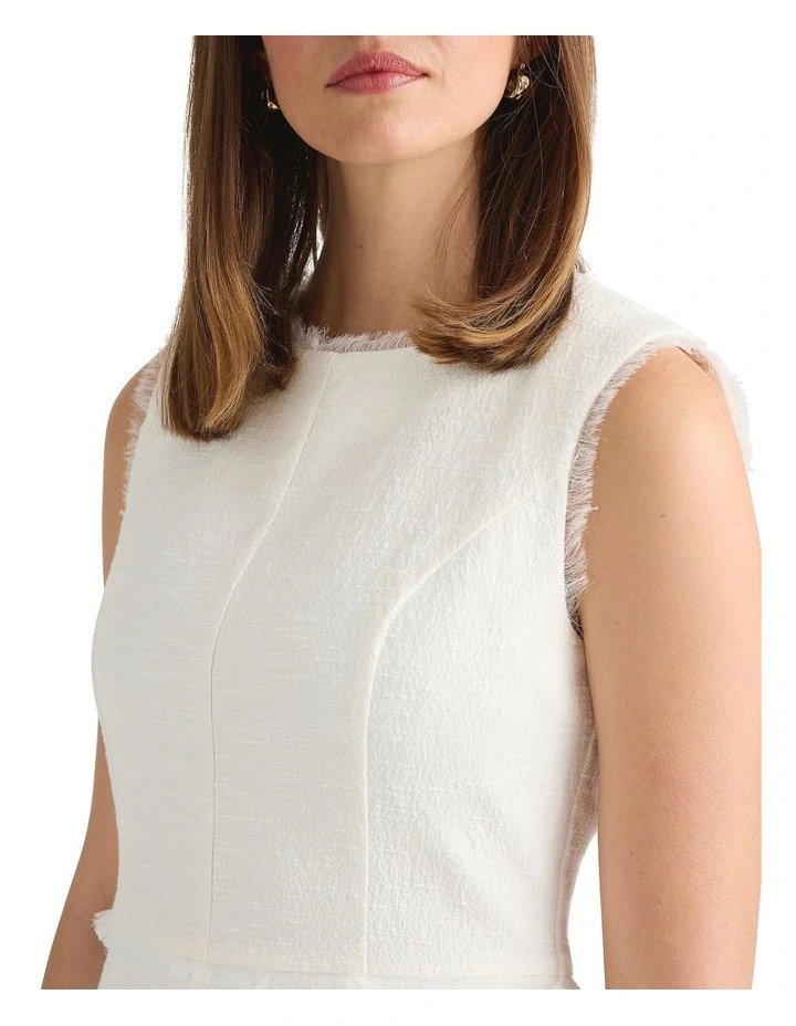 Mabon Textured Dress in Ivory image 2