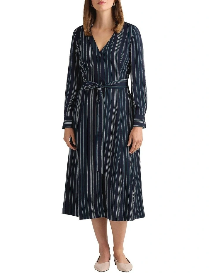 Peregrine Shirt Dress in Navy Stripe image 1