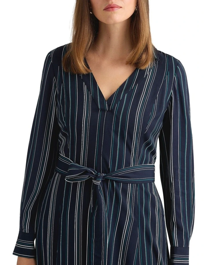 Peregrine Shirt Dress in Navy Stripe image 3
