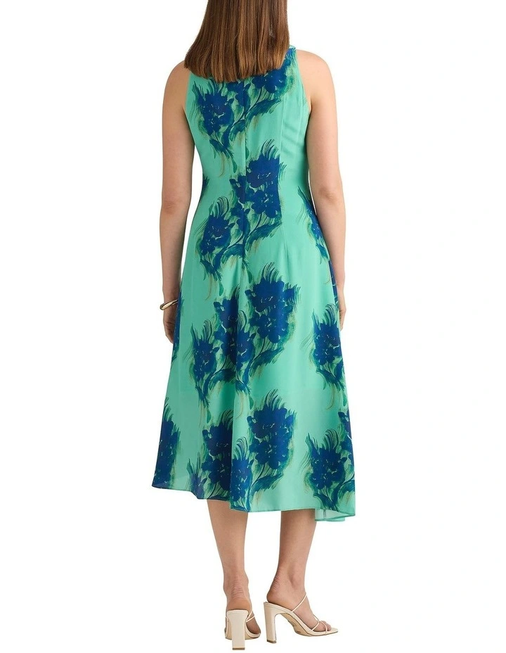 Cara Silk Dress in Seafoam Multi image 4