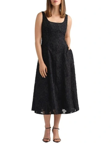 Darden Jacquard Dress in Black