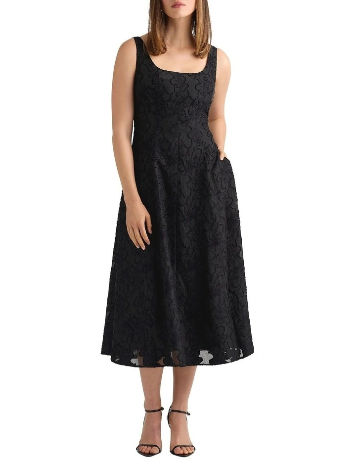 Darden Jacquard Dress in Black image 1