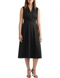 Keets Stretch Linen Dress in Black
