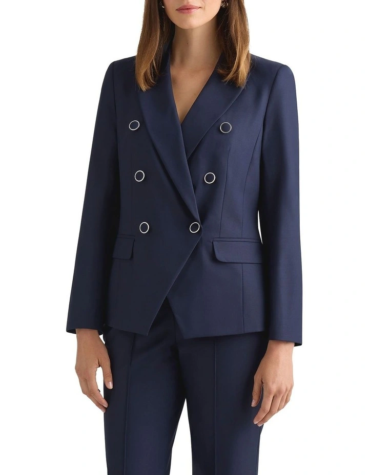 Hugo Wool Blend Blazer in Navy image 2
