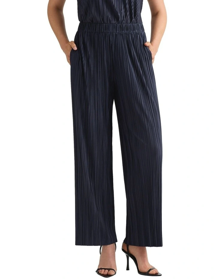 Tauri Pleat Jersey Pant in Navy image 2