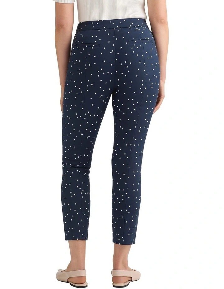Adriana Compact Cotton Pant in Navy/Ivory image 4