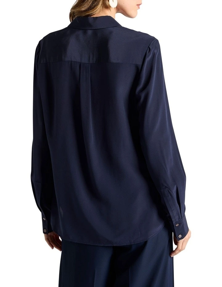 Zephyr Silk Shirt in Navy image 4