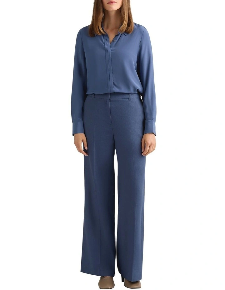 Zephyr Silk Shirt in Steel Blue image 1