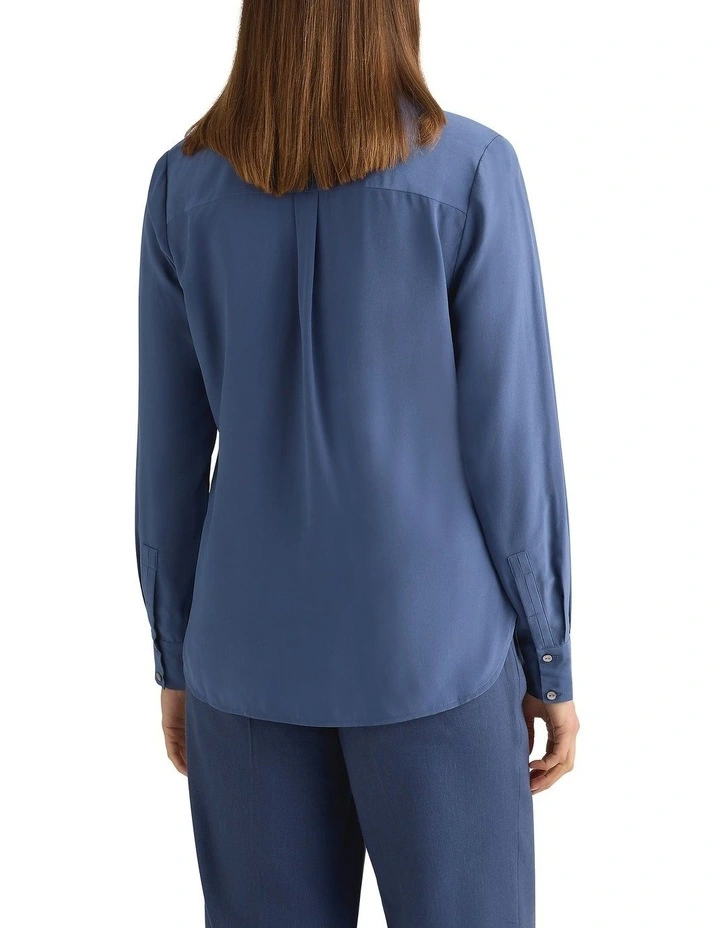 Zephyr Silk Shirt in Steel Blue image 4