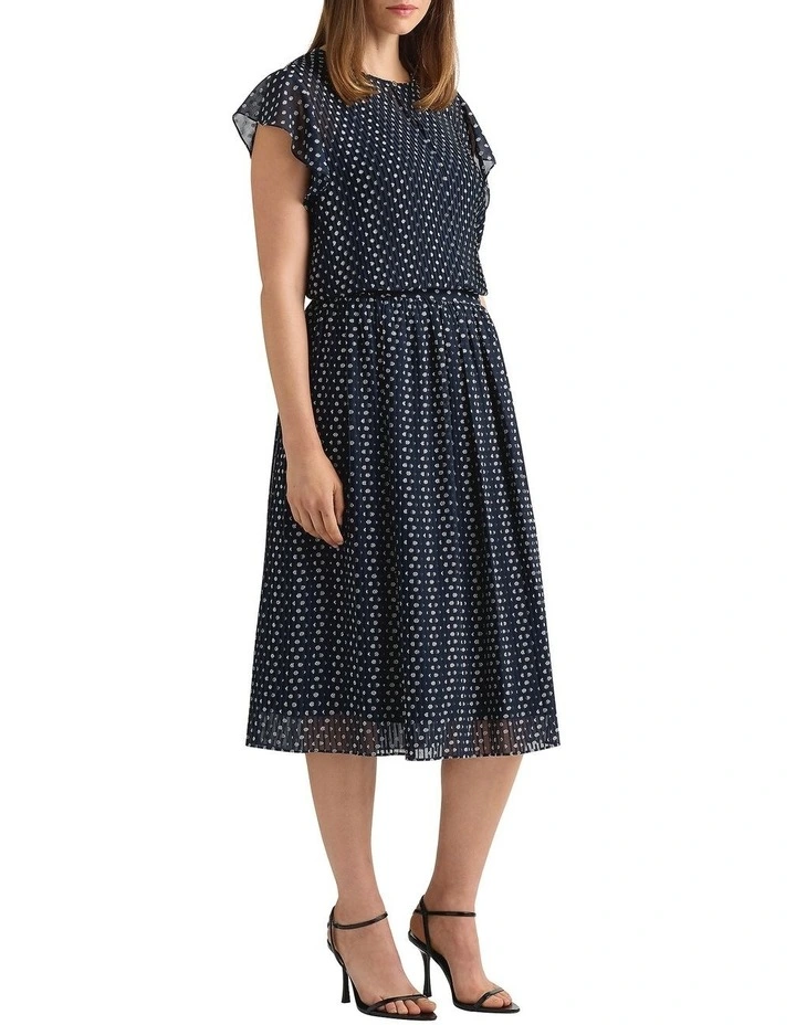 Carver Clip Spot Blouse in Navy/Ivory image 3